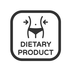 Dietary product vector icon. Food for weight loss symbol. Female waist stock vector illustration for printing on diet food packaging