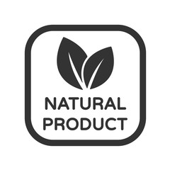 Natural product vector icon. Organic, bio, eco symbol. Natural product stock vector illustration with leaves for printing on food packaging