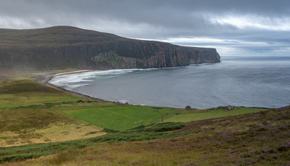 Rackwick Bay, a crofting township on the island of Hoy and considered one of the most beautiful...