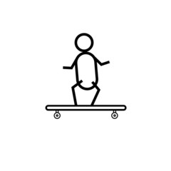 vector simple icon with skateboard shape