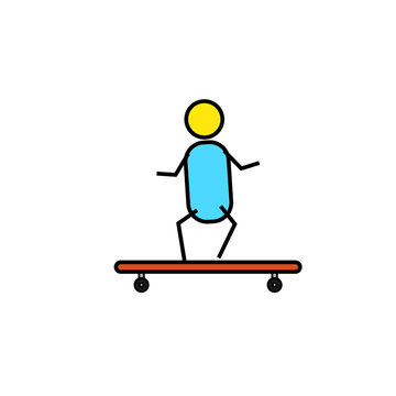vector simple icon with skateboard shape