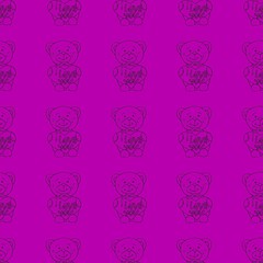pattern teddy bear love valentine's day pink