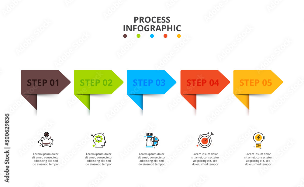 Poster Business data visualization. Process chart. Abstract elements of graph, diagram with 5 steps, options, parts or processes. Vector business template for presentation. Creative concept for infographic.