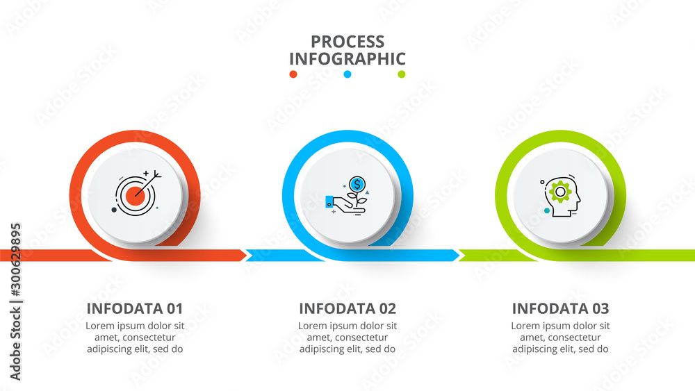 Poster Business data visualization. Process chart. Abstract elements of graph, diagram with 3 steps, options, parts or processes. Vector business template for presentation. Creative concept for infographic.