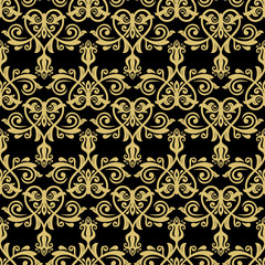 Orient classic black and golden pattern. Seamless abstract background with vintage elements. Orient background. Ornament for wallpaper and packaging