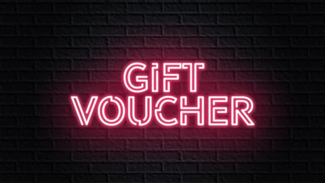 red neon video animation gift voucher