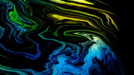Blue Acrylic Pour Color Liquid marble abstract surfaces Design.