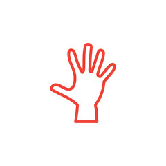 Fototapeta premium Hand Line Red Icon On White Background. Red Flat Style Vector Illustration.