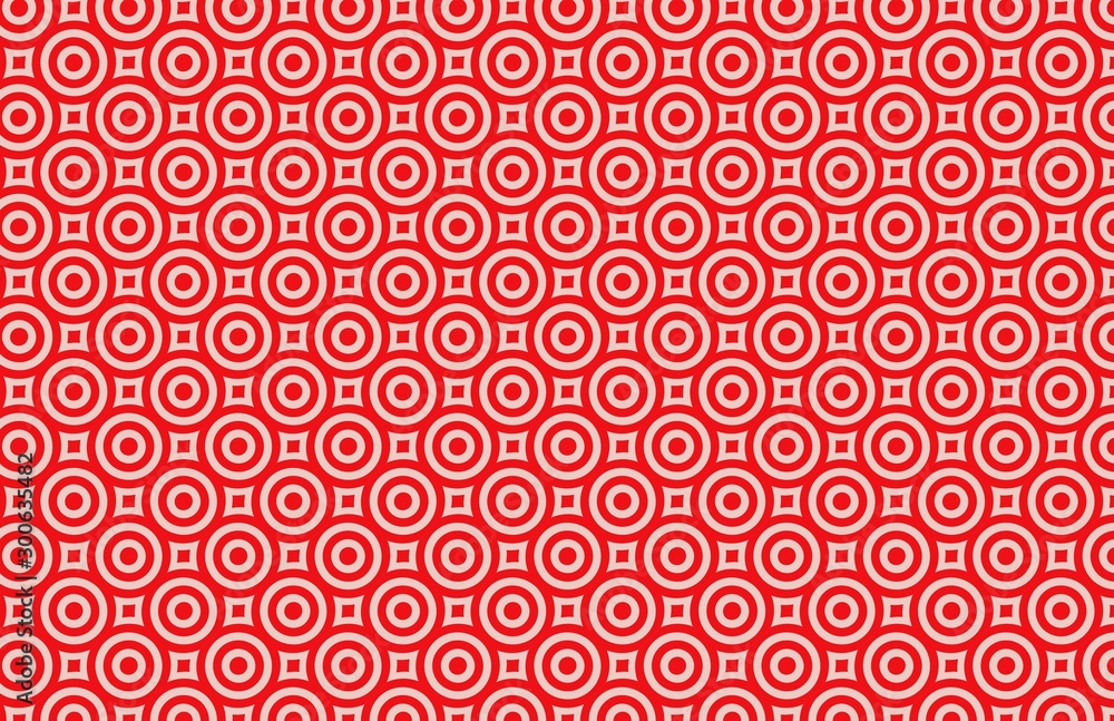 Wall mural seamless red pattern with circles background