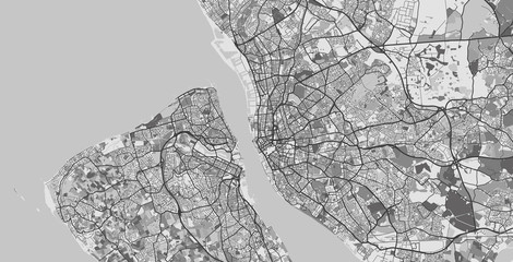 Detailed map of Liverpool and Merseyside, UK