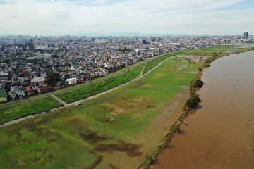 雨の降った後の江戸川