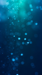 Abstract Blue bokeh defocus glitter blur background.