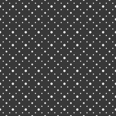 White circles and dots on a black background. Abstract seamless circles background.