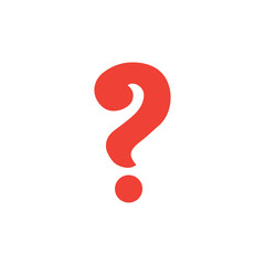 Question Red Icon On White Background. Red Flat Style Vector Illustration.