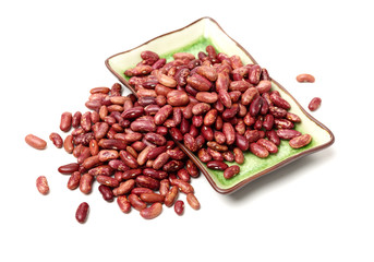 Red Beans stock photo，kidney bean on white background.