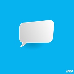 Bevel thought bubble on blue background.vector ilustration