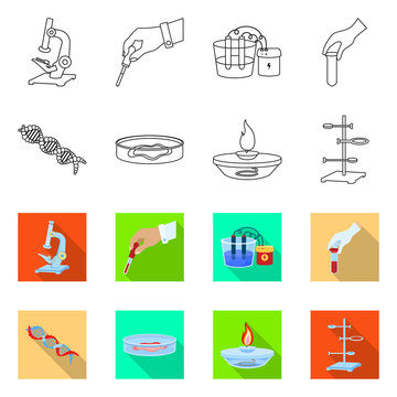Isolated object of pharmacy and education icon. Set of pharmacy and pharmacology stock symbol for web.