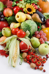 Group of health fruit and vegetables