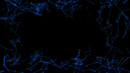 	 Abstract illustration background motion transformation with flickering light on plexus pattern of future innovation technology digital business dots line network decentralize communication connectio