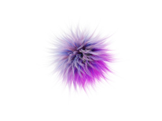 Obraz premium Bright highly detailed fluff of multi-colored fur bumbonchik, abstract 3D render illustration.