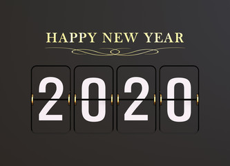 2020 Happy new year analog flip down concept counter.