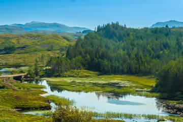 Fototapeta premium Gorgeous landscapes in the far north of the Scottish highlands along the iconic NC500 coastal route