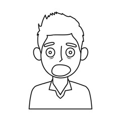 Vector illustration of guy and fear symbol. Collection of guy and shout stock symbol for web.