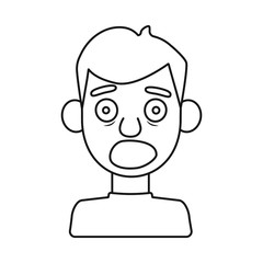 Vector illustration of guy and fear symbol. Collection of guy and shout stock symbol for web.