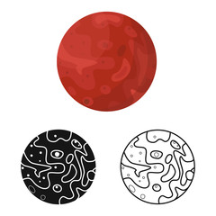 Isolated object of moon and crater symbol. Web element of moon and astrology vector icon for stock.