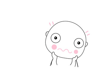 cute boy  with surprise ,confuse face 