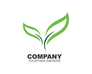 Logos of green leaf ecology nature element vector