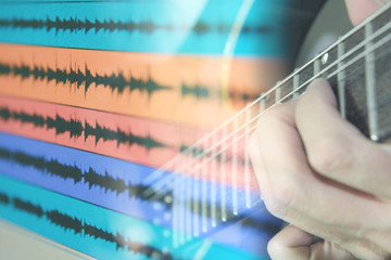 playing guitar for sound recording program