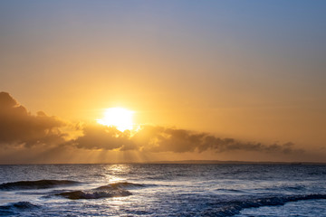 Morning sun at the seaside from the isle Usedom at Bansin, Germany.