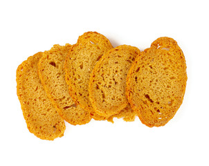 bruschetta (bread) chips isolated on white background