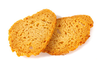 bruschetta (bread) chips isolated on white background