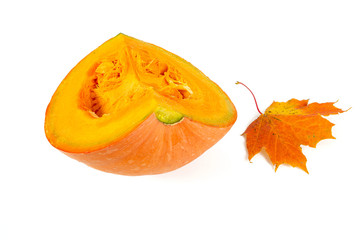 raw pumpkin isolated on white