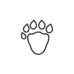 Sable paw print line icon. linear style sign for mobile concept and web design. Sable animal footprint outline vector icon. Symbol, logo illustration. Vector graphics