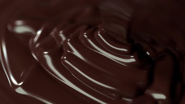 Super Slow Motion Shot of Pouring Meldet Chocolate at 1000fps.