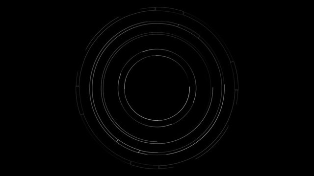 Circle HUD stock video created from animated circuit lines and elements. This footage is suitable for projects with technology themes.