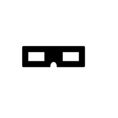 vector simple icon with 3d cinema glasses shape