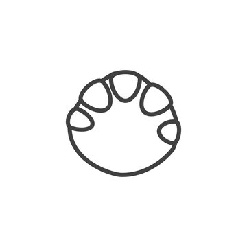 Elephant paw print line icon. linear style sign for mobile concept and web design. Elephant animal footprint outline vector icon. Symbol, logo illustration. Vector graphics