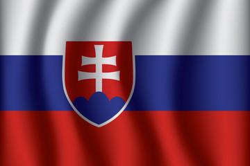 Waving Flag of Slovakia. Slovakia Icon vector illustration eps10.