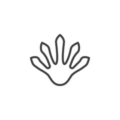 Lizard paw print line icon. linear style sign for mobile concept and web design. Lacertian animal footprint outline vector icon. Symbol, logo illustration. Vector graphics
