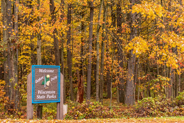 Entrance to Wisconsin State Park in Autumn