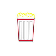 vector simple icon with popcorn shape