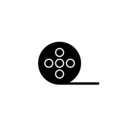 vector simple icon with movie film roll shape