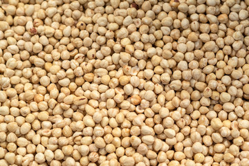 Roasted hazelnut background, organic foods in market.