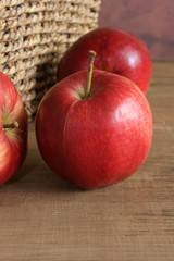 Shiny red English Discovery apples