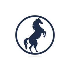 Fototapeta na wymiar Horse logo design. Stylish graphic template design for company farm race. 