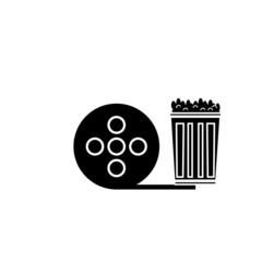 vector simple icon with film roll shape